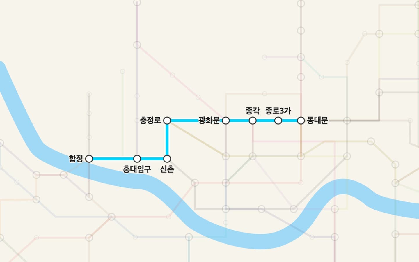 심야A21 자율주행 심야버스 노선 화면